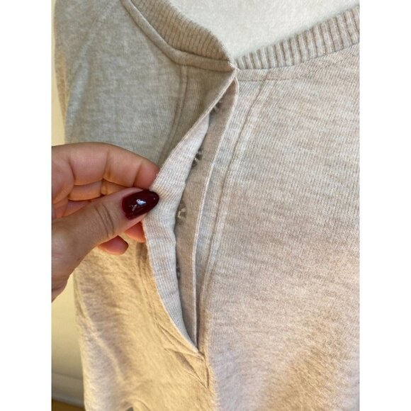 BP Bnwot Women Cropped Stitch Beige Oatmeal Supersoft Buttons - Picture 5 of 7